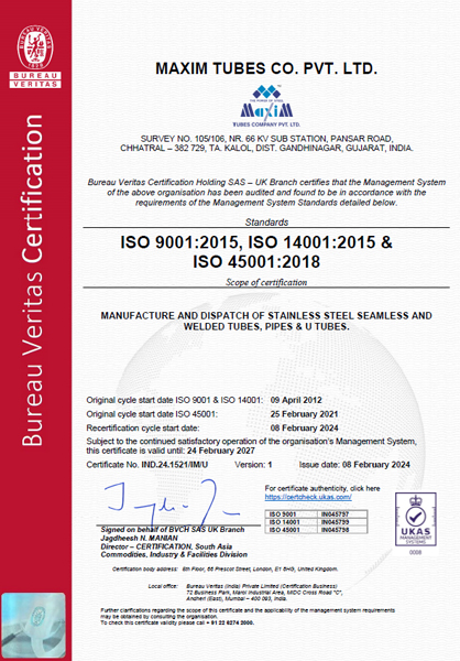 ISO 9001:2015, ISO 14001:2015 & ISO 45001:2018